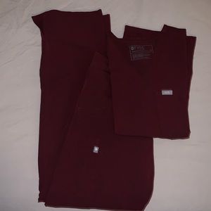 Figs Maroon Scrub Set